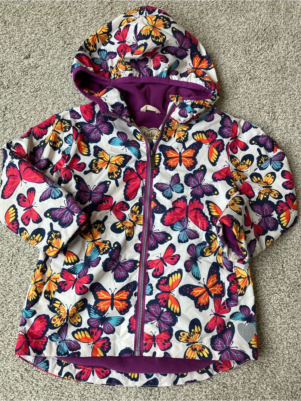 Hatley Butterfly Print Hooded Jacket Size 5
